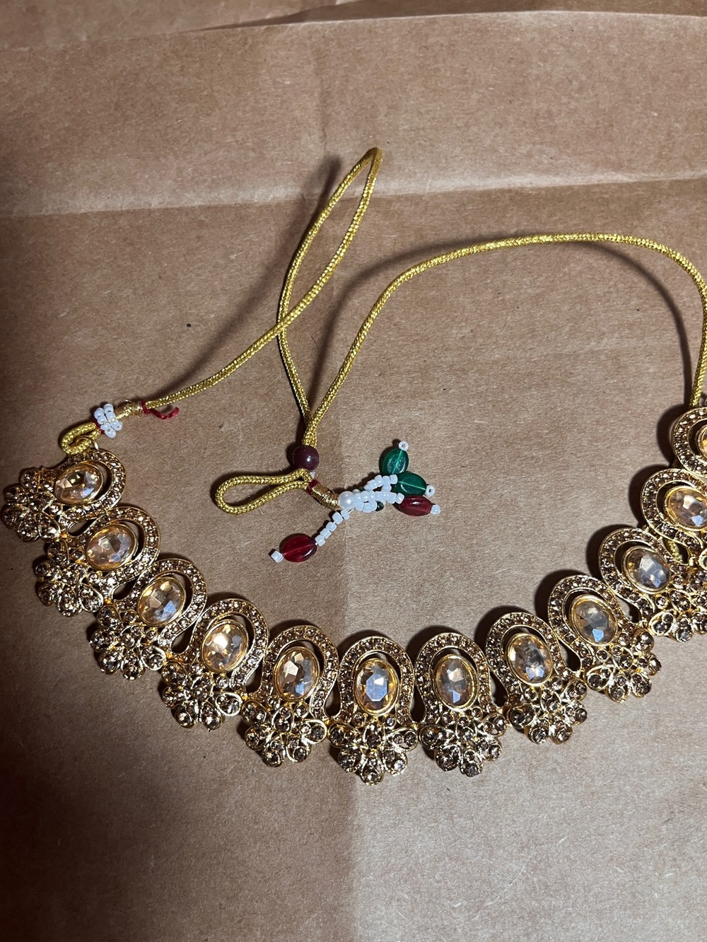 Gold-Tone Crystal Floral Statement Necklace - Women Jewelry